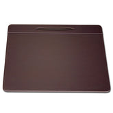 Chocolate Brown Leatherette Conference Table Pad with Pen Well,  17  x 14